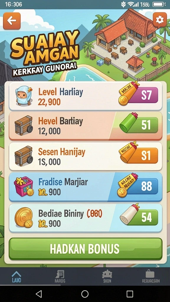 Berbagai tantangan menarik di setiap level.