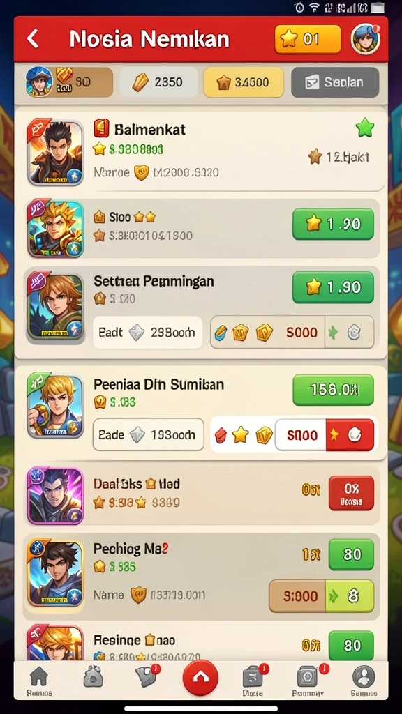 Fitur permainan yang variatif dan seru.