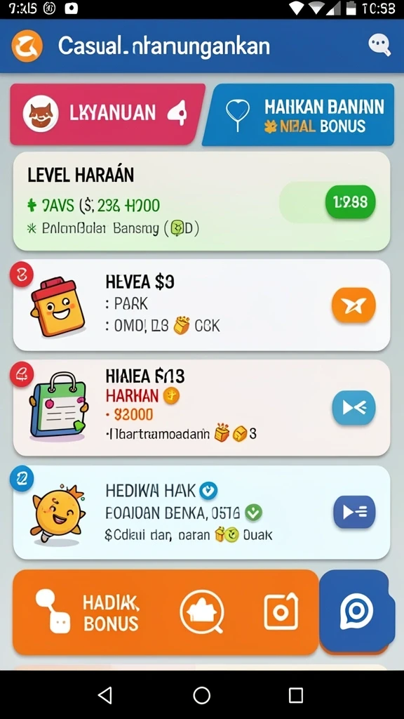 Berbagai level yang menantang dan menghibur.