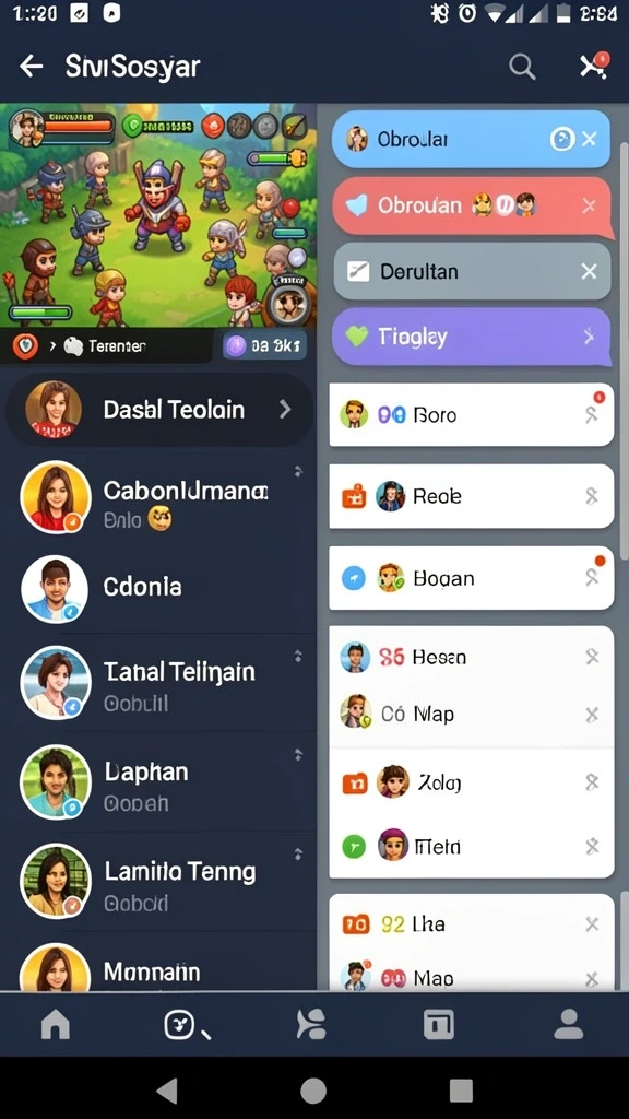 Screenshot pertama menampilkan karakter utama dengan desain yang menarik.