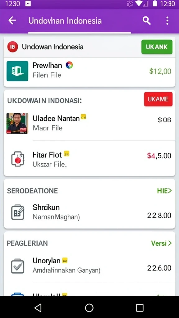 Tampilan layar utama dengan pilihan permainan yang beragam.